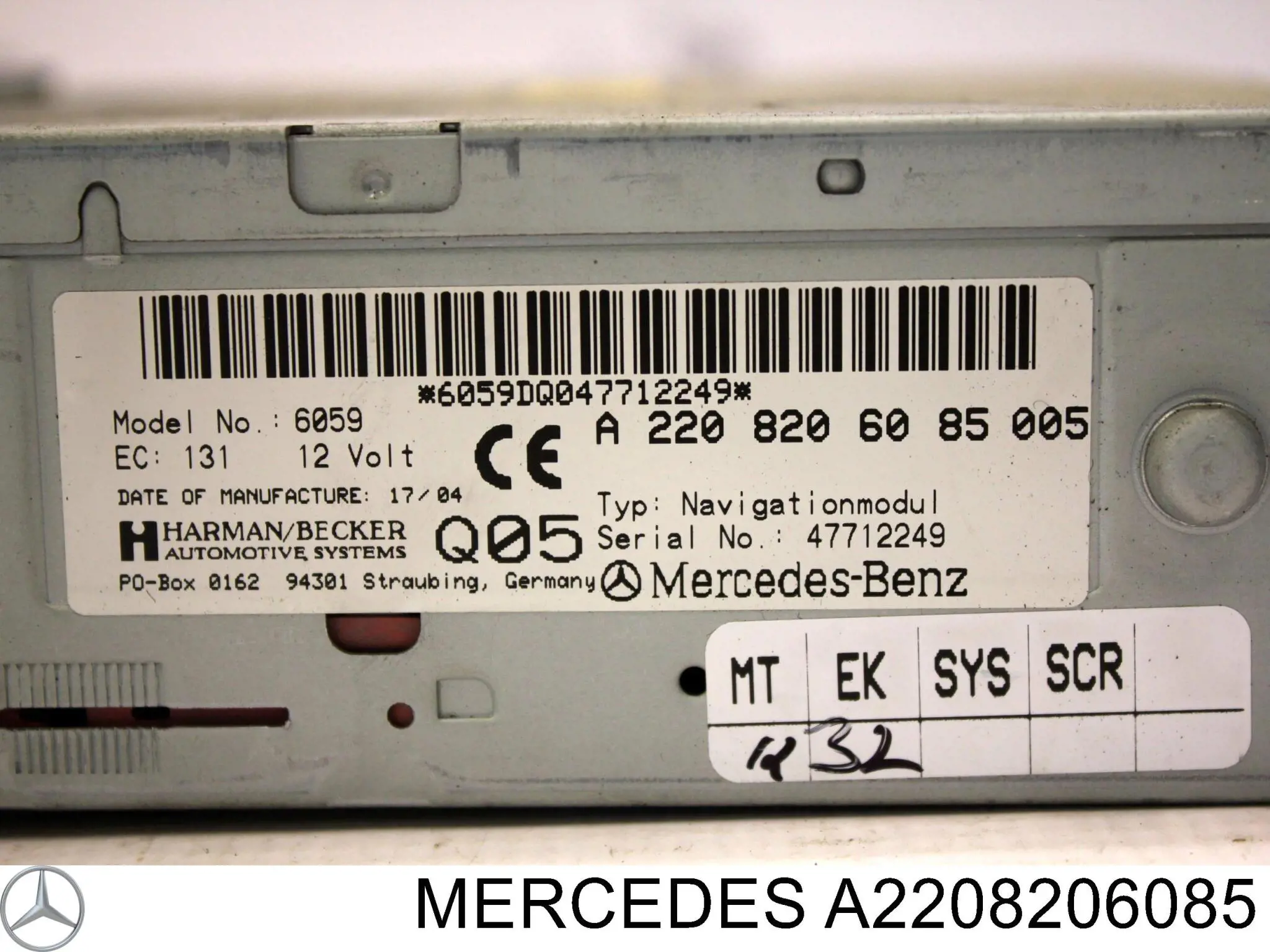 Блок керування мультимедійний Mercedes A2208206085