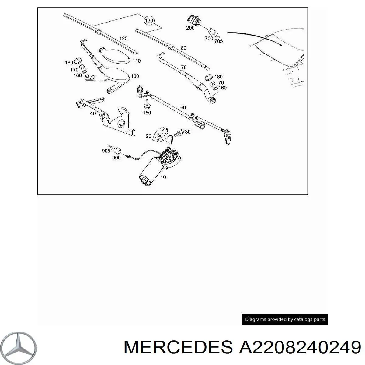  Mercedes A2208240249 ціна, від 2.53 USD