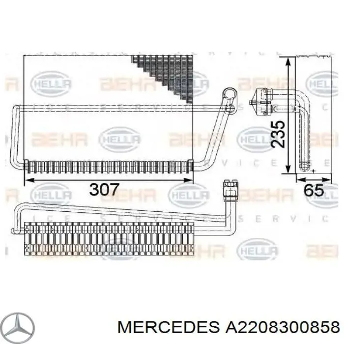 Купити A2208300858 Mercedes Радіатор опалювача салону