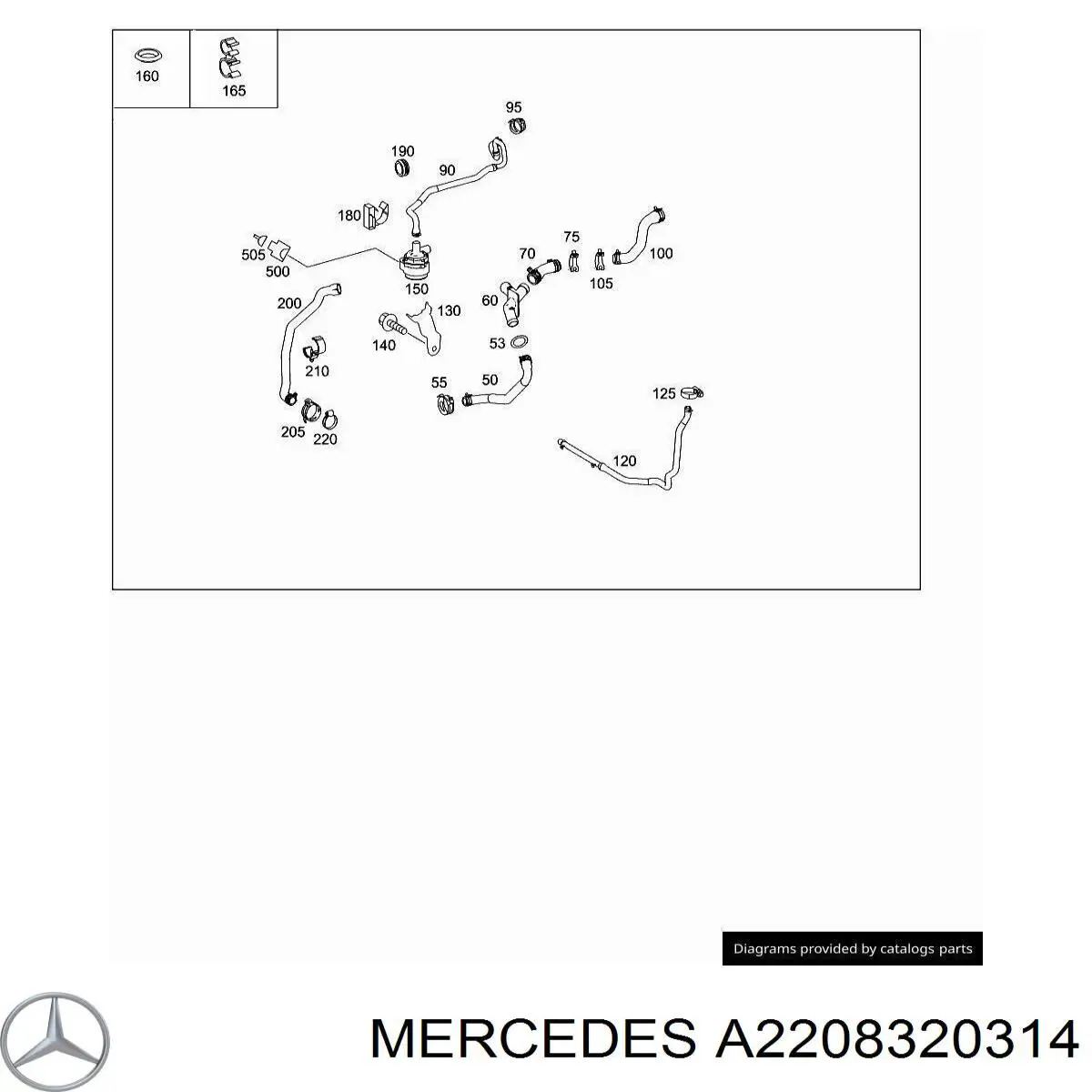  Mercedes A2208320314 ціна, від 4.94 USD