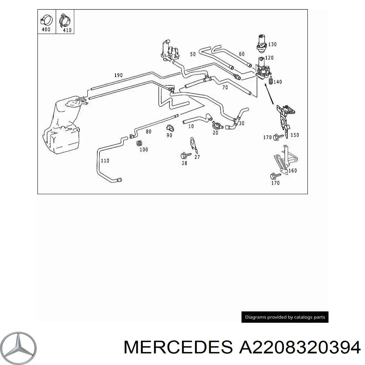  Mercedes A2208320394 ціна, від 4.97 USD
