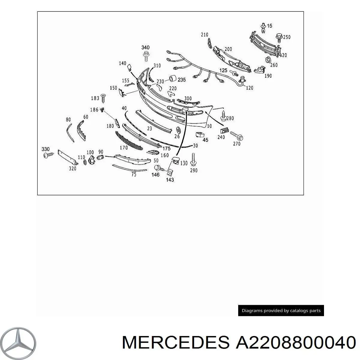 A2208800040 Mercedes Бампер передній в зборі