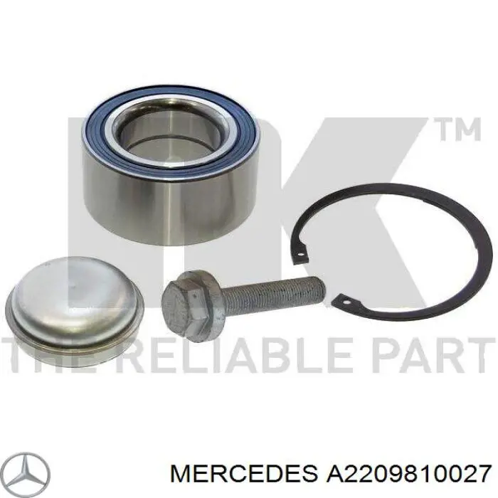 Комплект підшипник маточини передньої Mercedes A2209810027 ціна, від 26.91 USD
