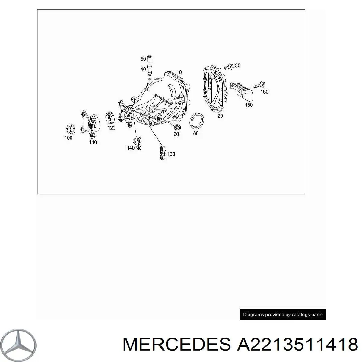 Кронштейн/траверса заднього редуктора, права Mercedes A2213511418 ціна, від 15.20 USD