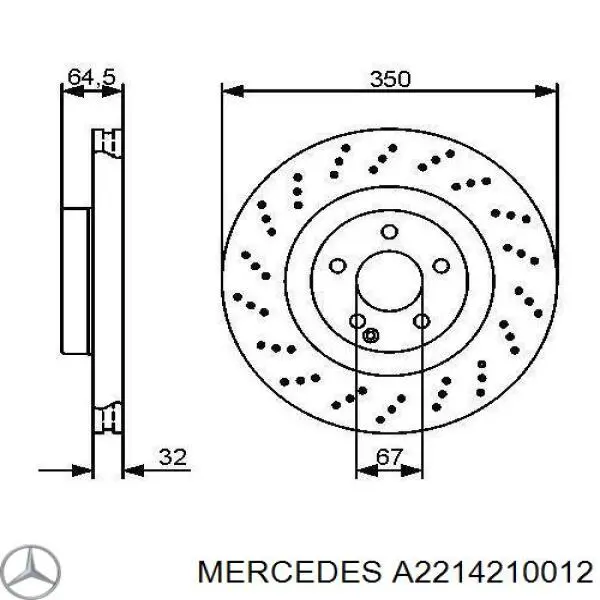 Гальмівні диски передні A2214210012 Mercedes