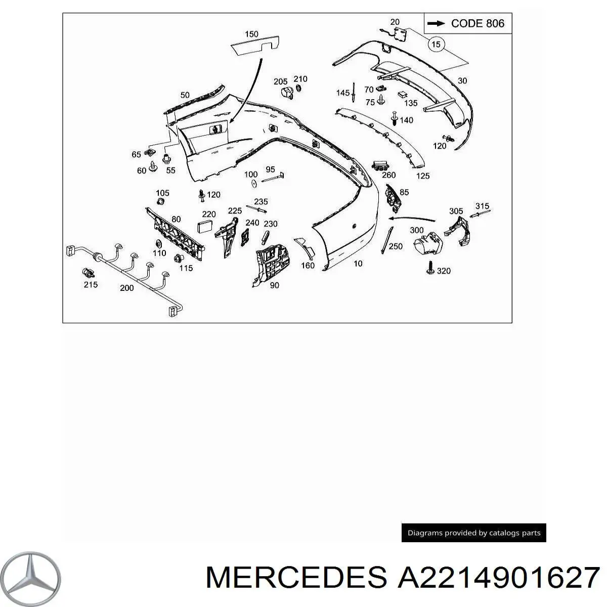 Купити A2214901627 Mercedes Насадка на глушник