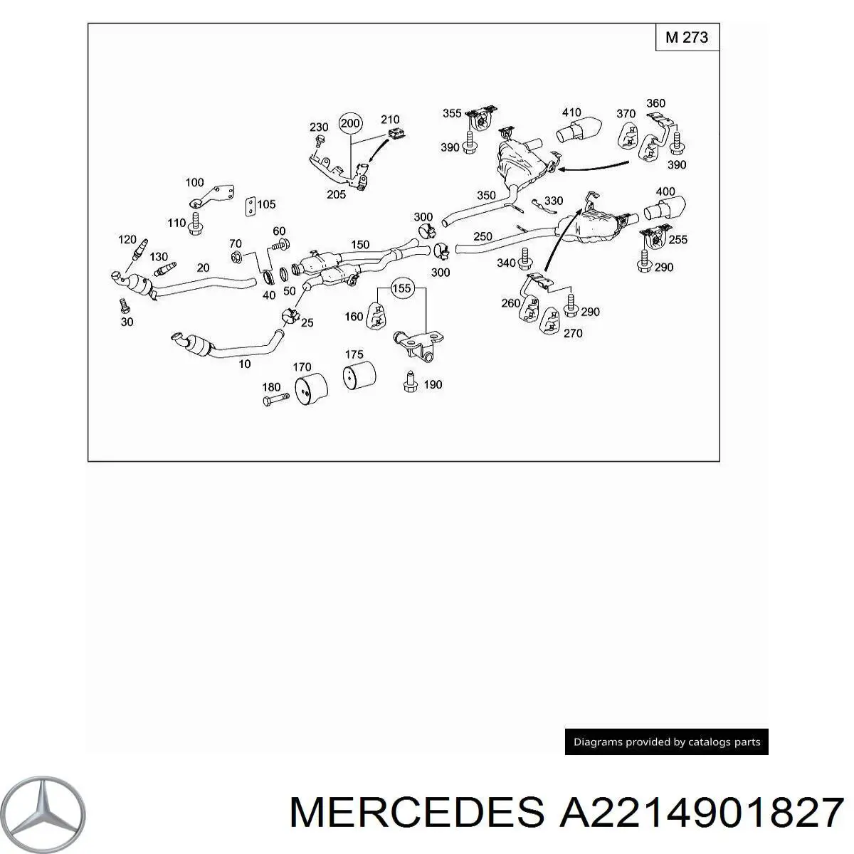 Купити A2214901827 Mercedes Насадка на глушник
