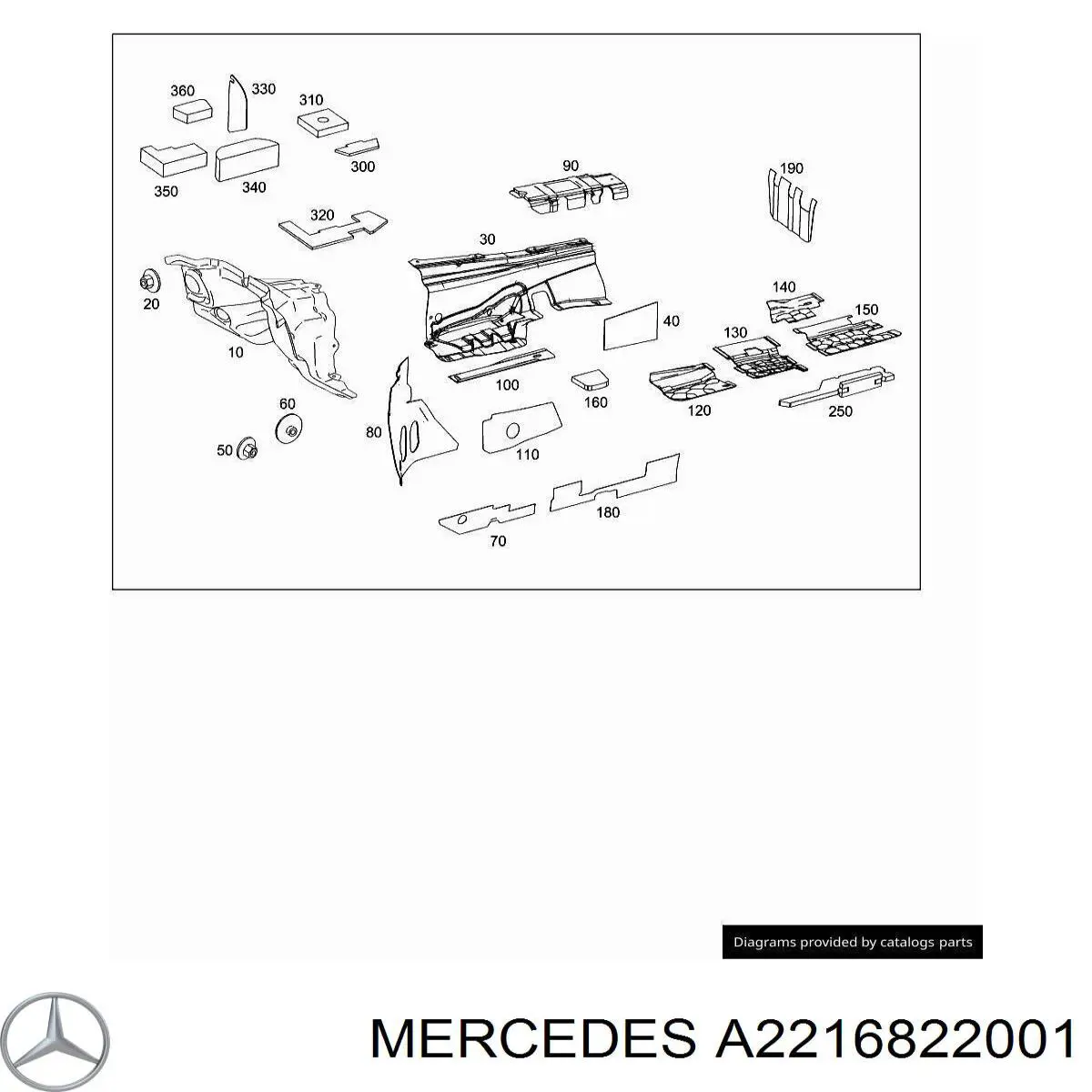  Mercedes A2216822001 ціна, від 17.06 USD