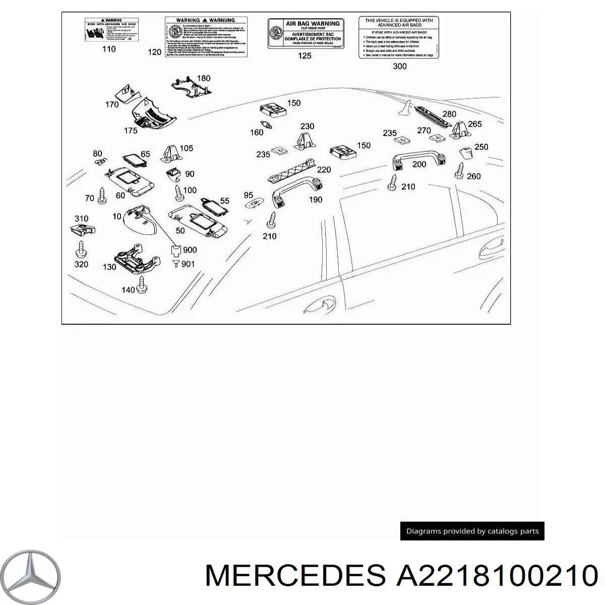 Козирок сонцезахисний автомобіля Mercedes A2218100210 ціна, від 15.20 USD