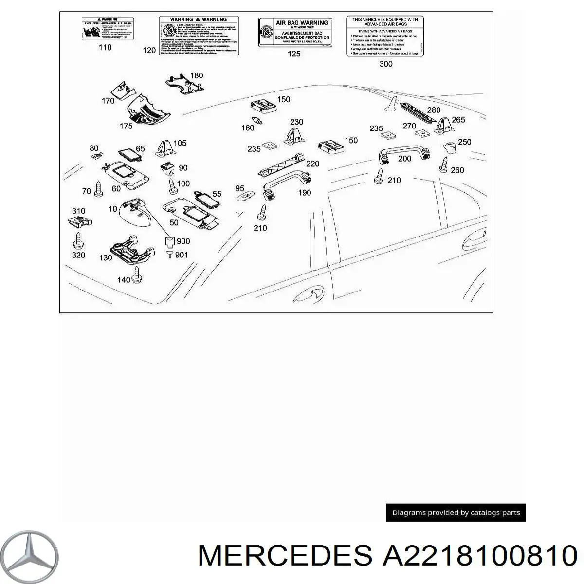 A2218100810 Mercedes Козирок протисонячний