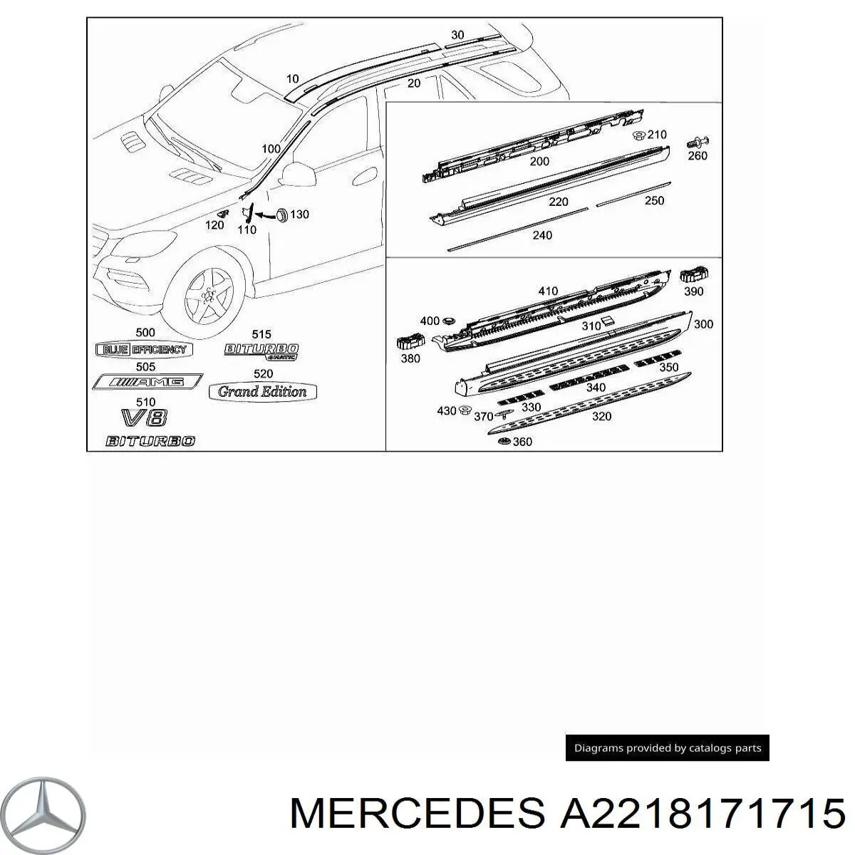 Емблема на кришку багажника, фірм.значок Mercedes A2218171715 ціна, від  USD