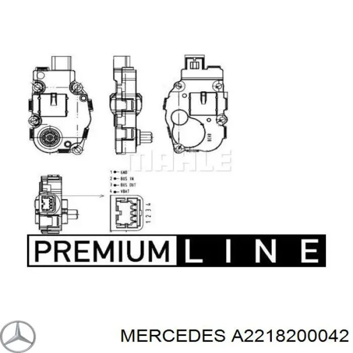 A2218200042 Mercedes двигун заслінки печі