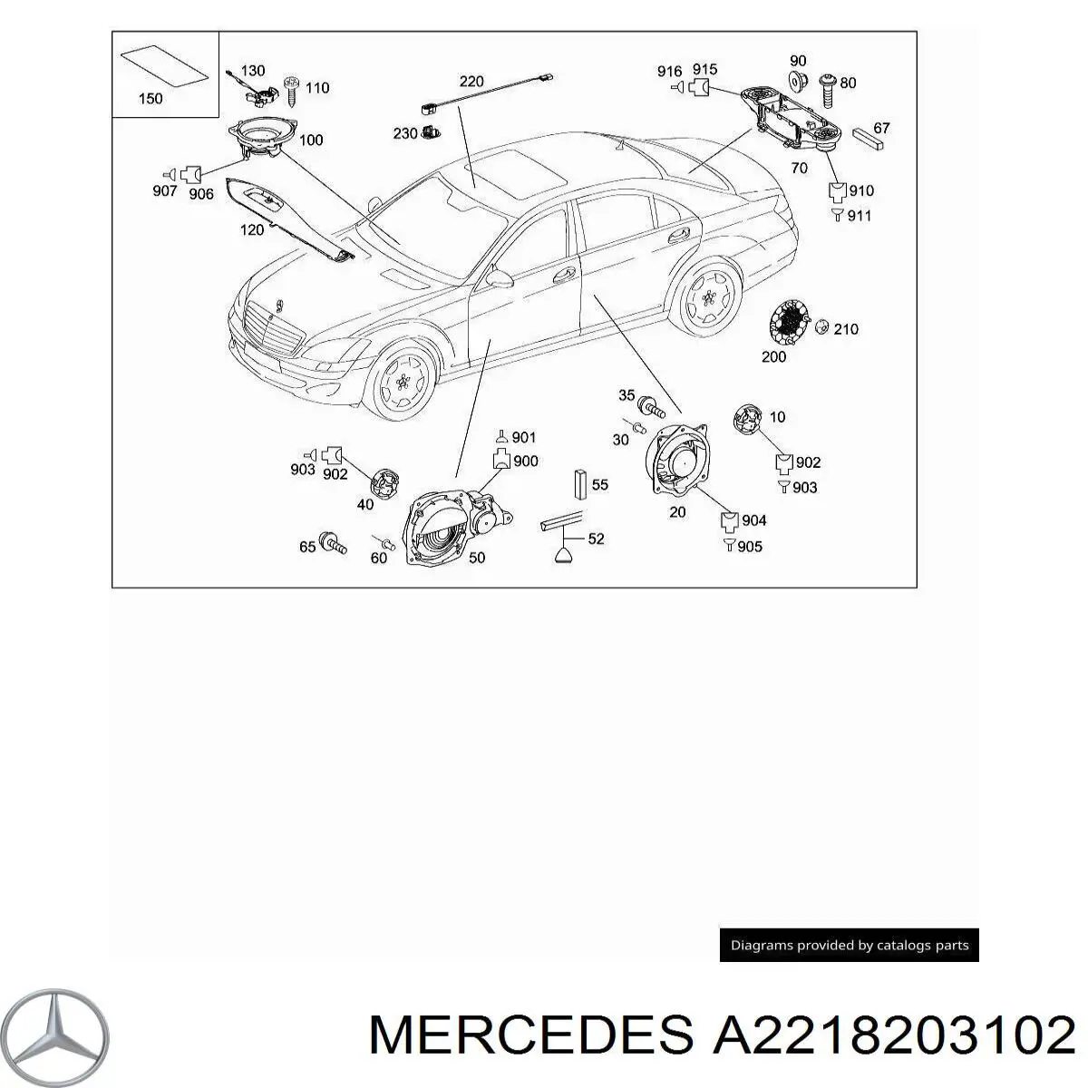 Динамік задньої двері Mercedes A2218203102 ціна, від 12.50 USD