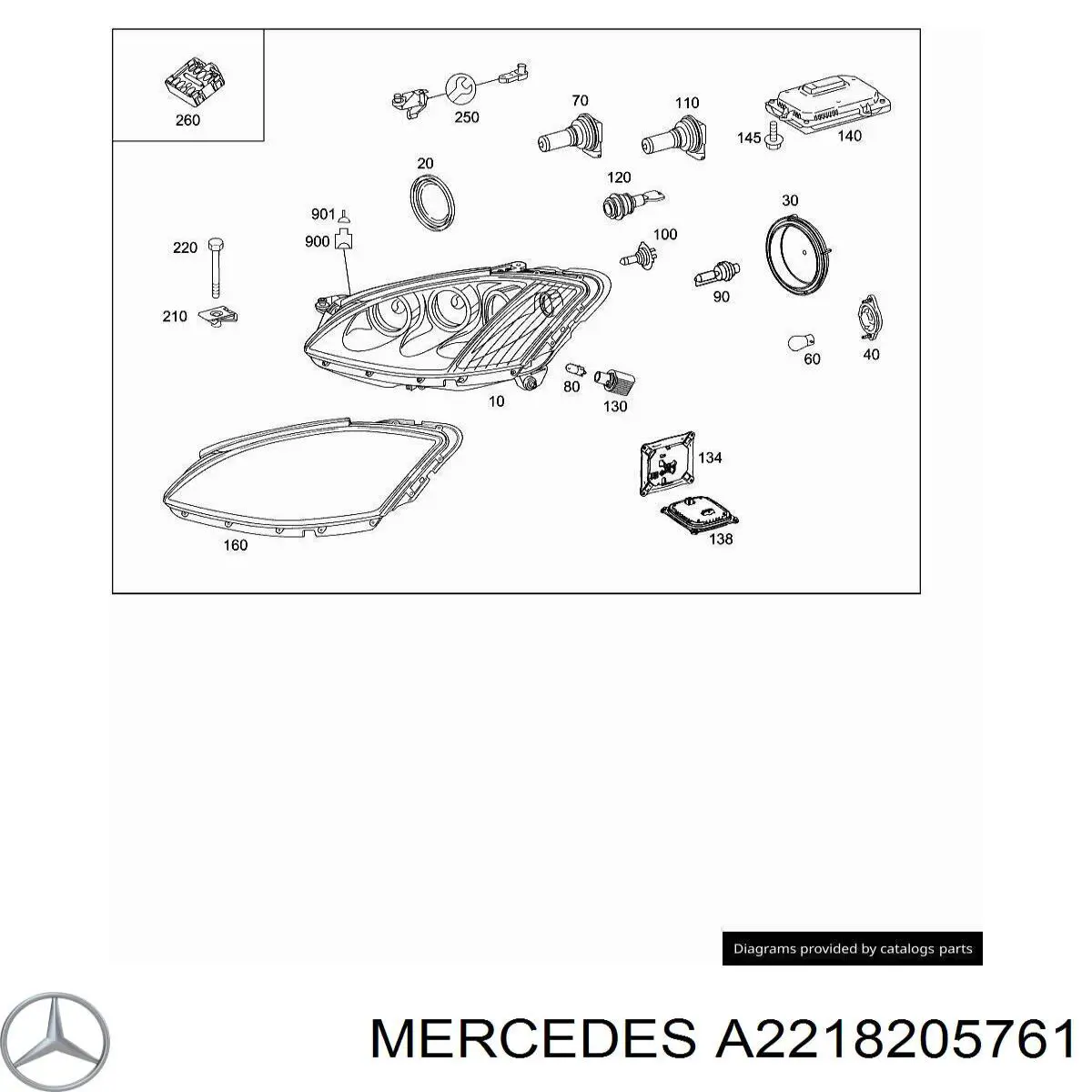 Фари Mercedes A2218205761 ціна, від 190.05 USD