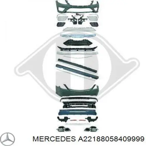 Бампер передній A22188058409999 Mercedes