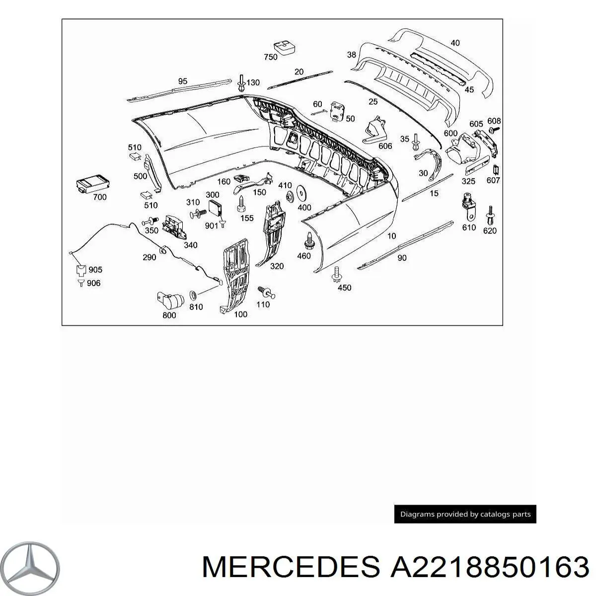 Направляюча заднього бампера, ліва Mercedes A2218850163 ціна, від 11.40 USD