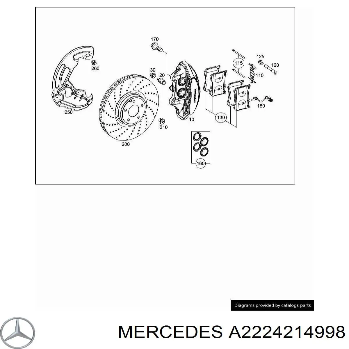 A2224214998 Mercedes Ремкомплект гальмівної системи