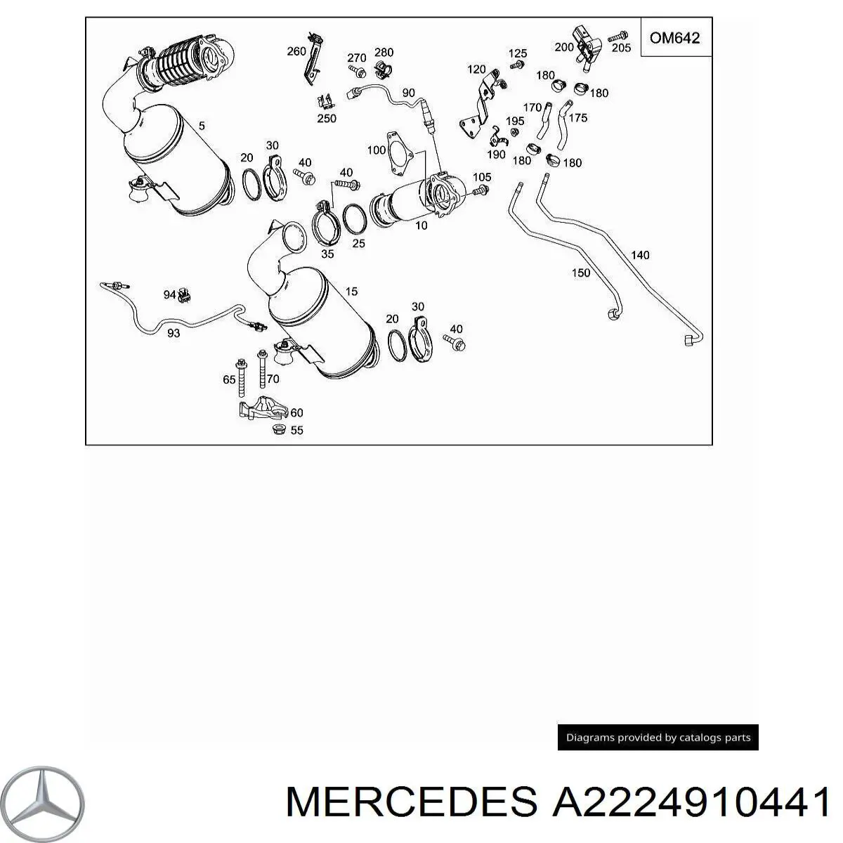 A2224910441 Mercedes Кронштейн задньої подушки глушника