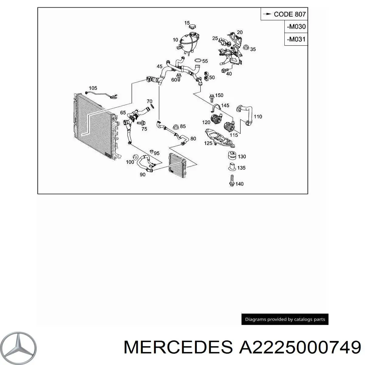  Mercedes A2225000749 ціна, від 27.32 USD
