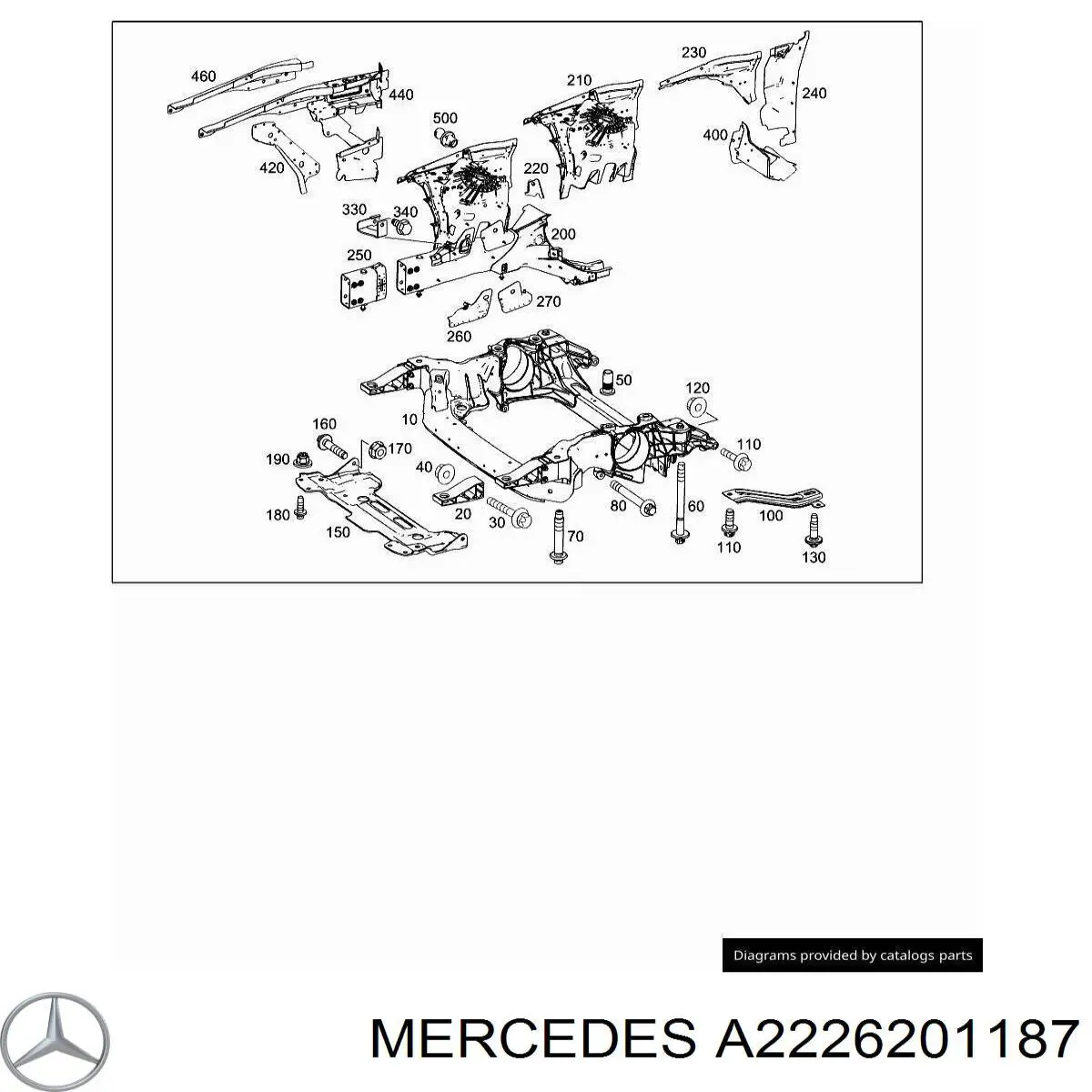 A2226201187 Mercedes Лонжерон рами передній лівий