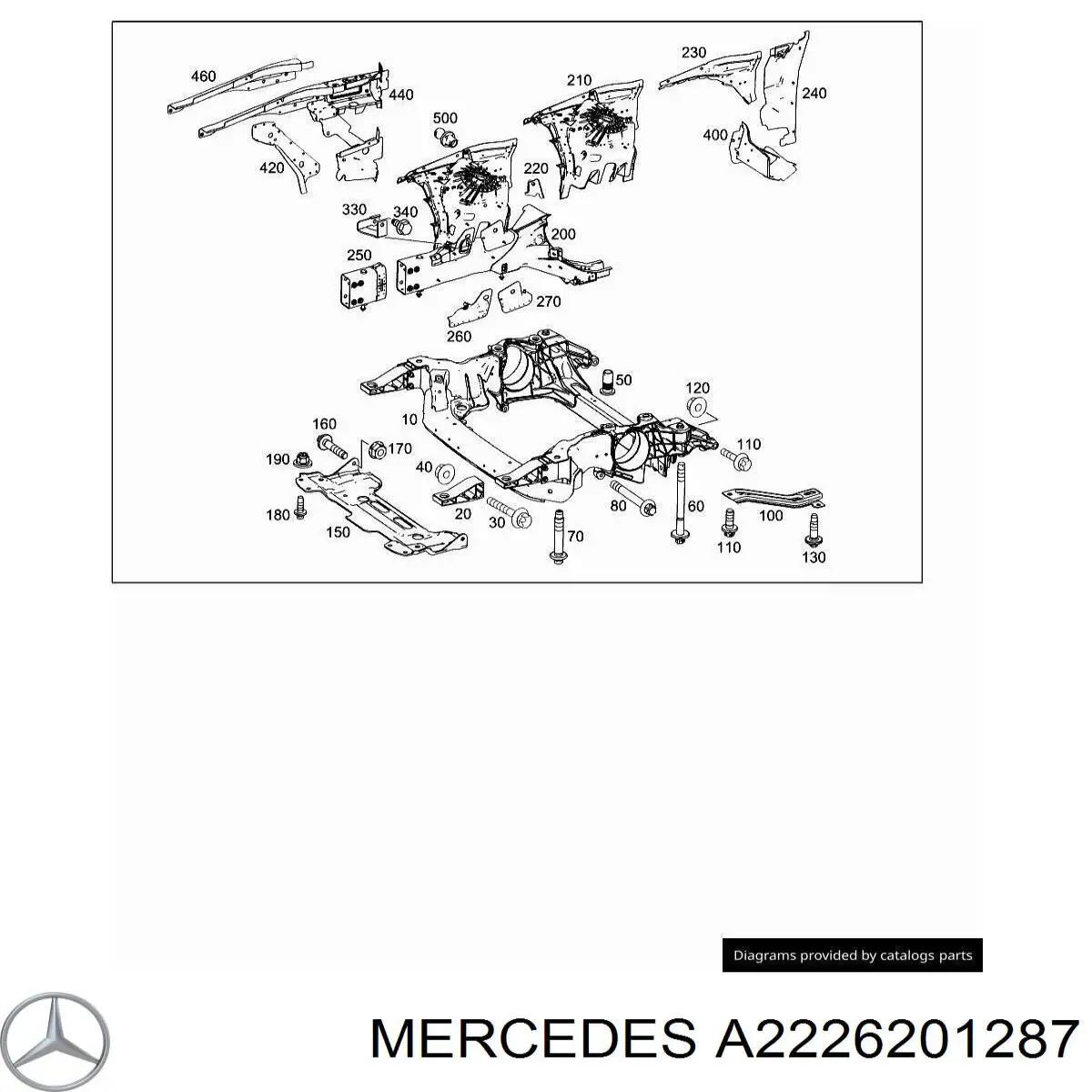 A2226201287 Mercedes Лонжерон рами передній правий