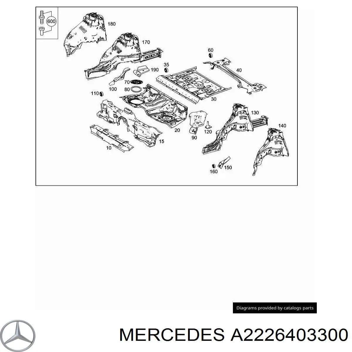 Панель задня, багажного відсіку Mercedes A2226403300 ціна, від 422.22 USD