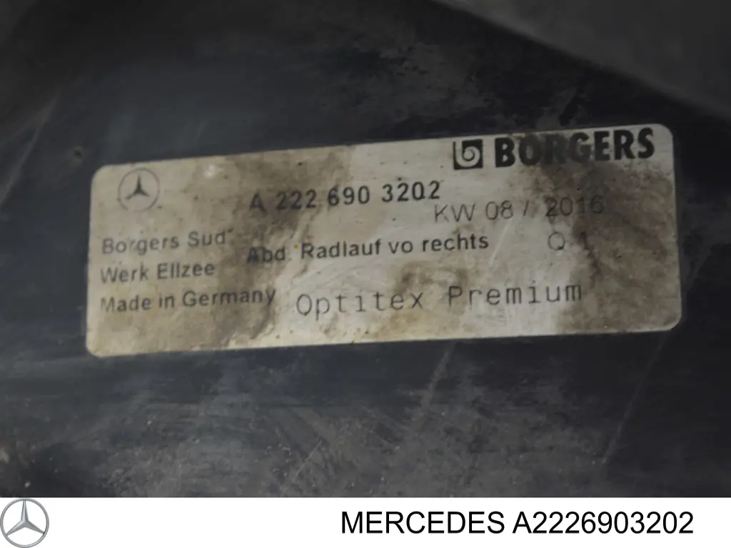 Подкрильнікі переднього крила, правий Mercedes A2226903202 ціна, від 57.77 USD
