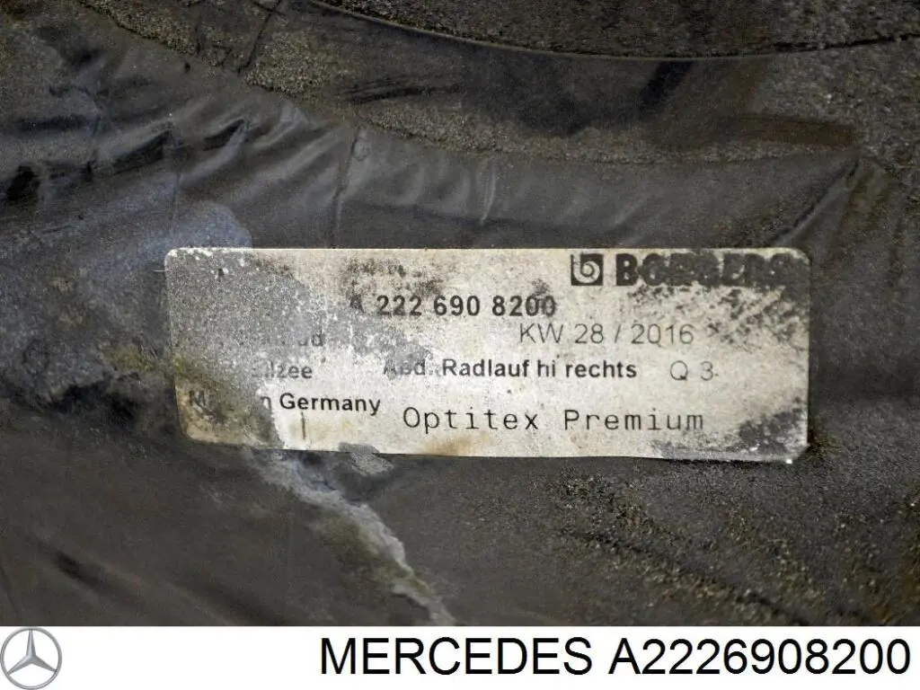 Підкрилок заднього крила, правий Mercedes A2226908200 ціна, від 54.85 USD
