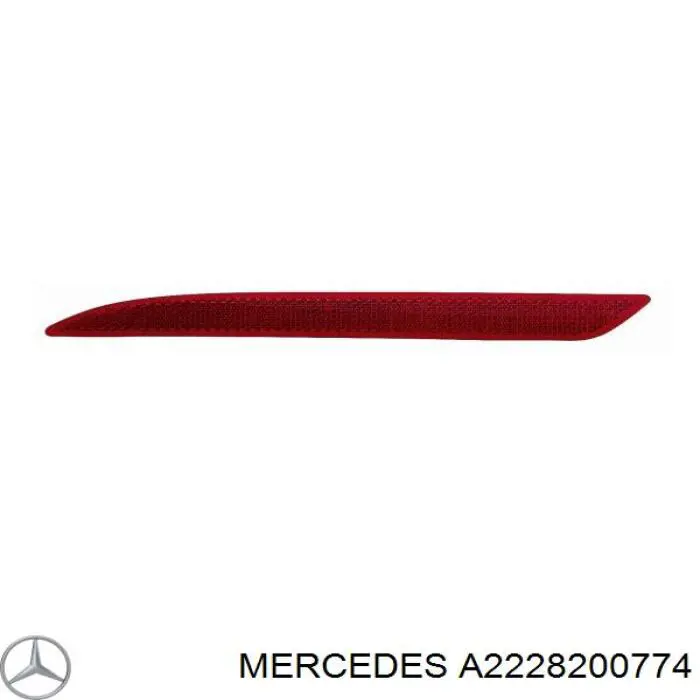 A2228200774 Mercedes катафот (відбивач заднього бампера, лівий)