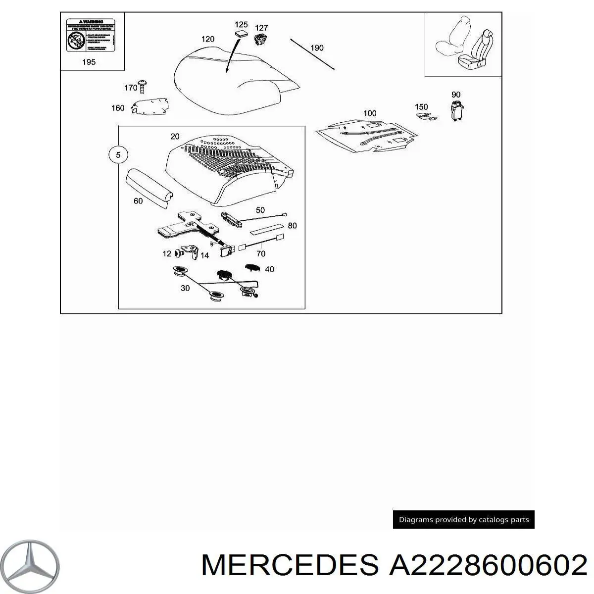 A2228600602 Mercedes Подушка сидіння водія (і переднього сидіння)