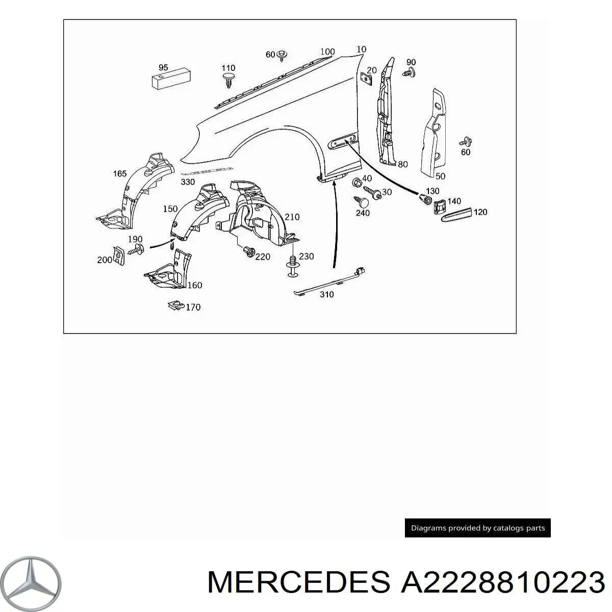  Mercedes A2228810223 ціна, від 12.41 USD