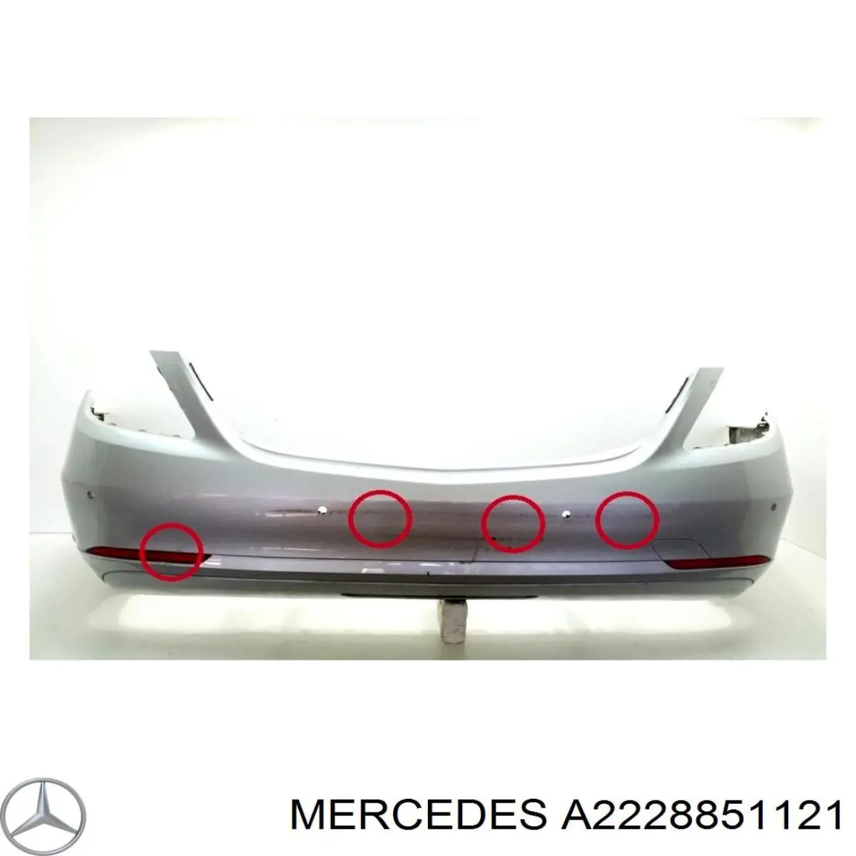 A2228851121 Mercedes Молдинг заднього бампера, лівий