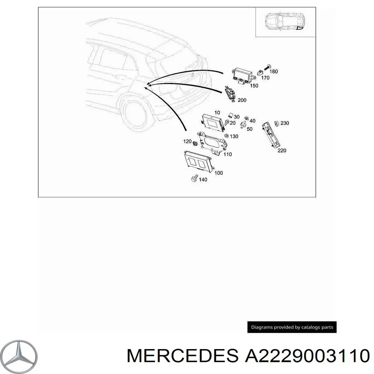  Mercedes A2229003110 ціна, від 193.52 USD