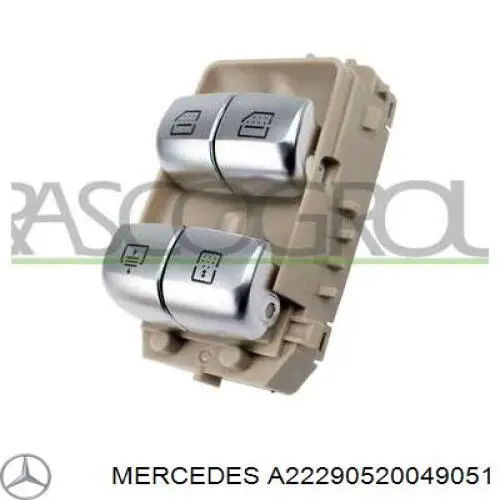 Купити A22290520049051 Mercedes Кнопковий блок керування склопідіймачами передній лівий