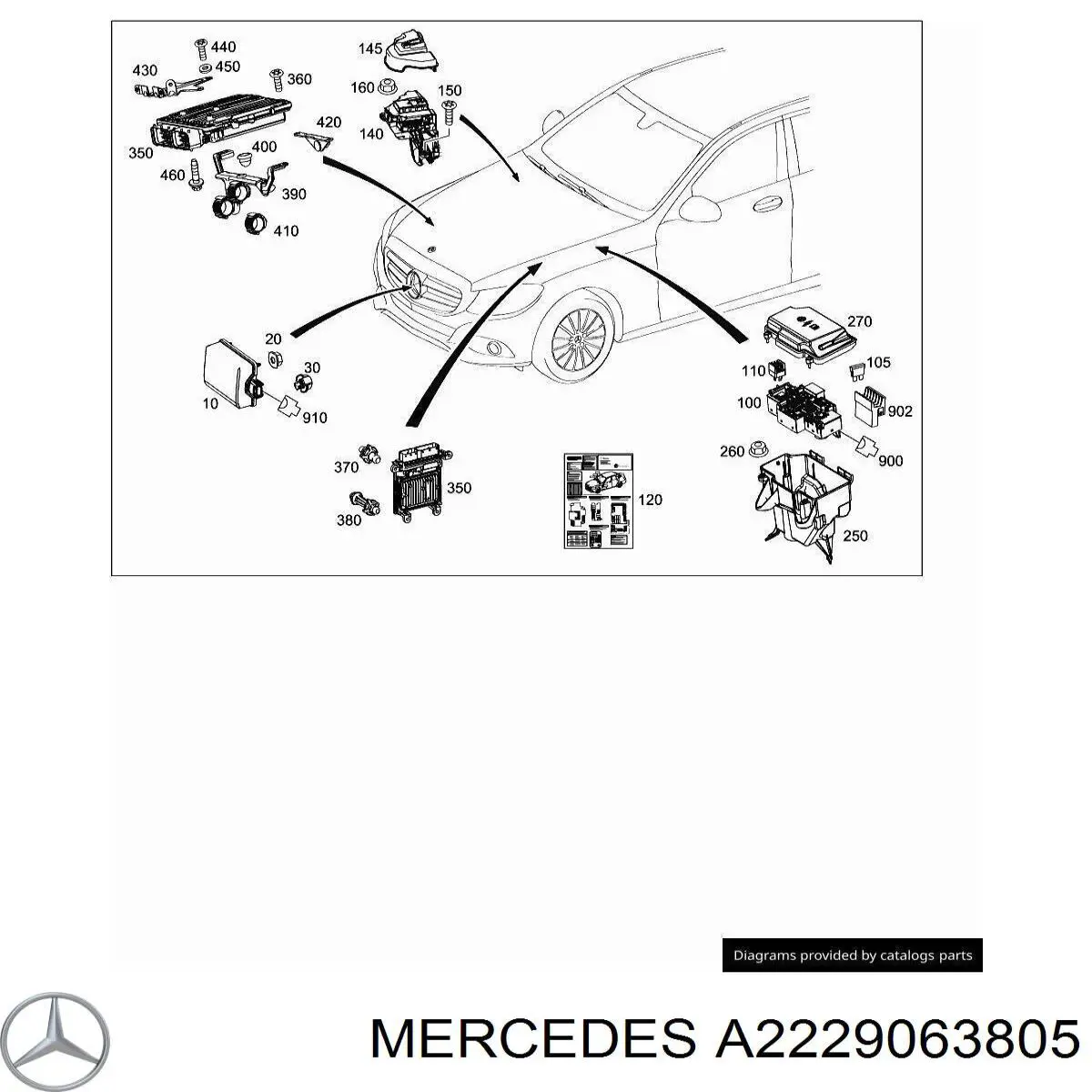 Коробка запобіжників Mercedes A2229063805 ціна, від 63.33 USD