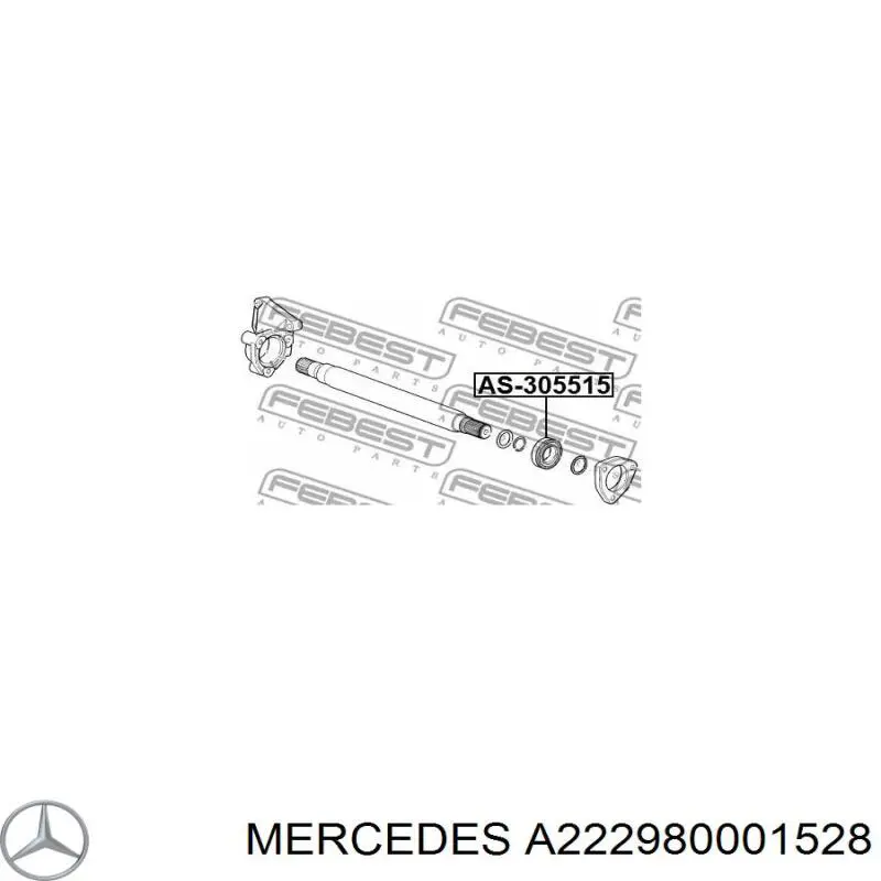 A222980001528 Mercedes Підвісний підшипник передньої півосі