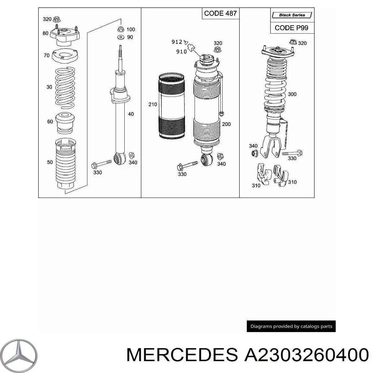 A2303260400 Mercedes Амортизатори задні