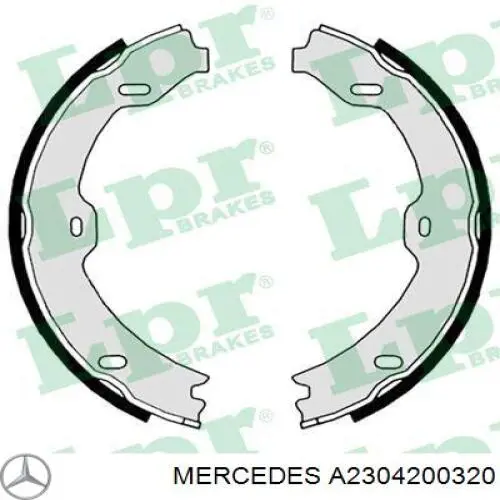 Колодки ручника / стоянкового гальма Mercedes A2304200320 ціна, від 29.52 USD