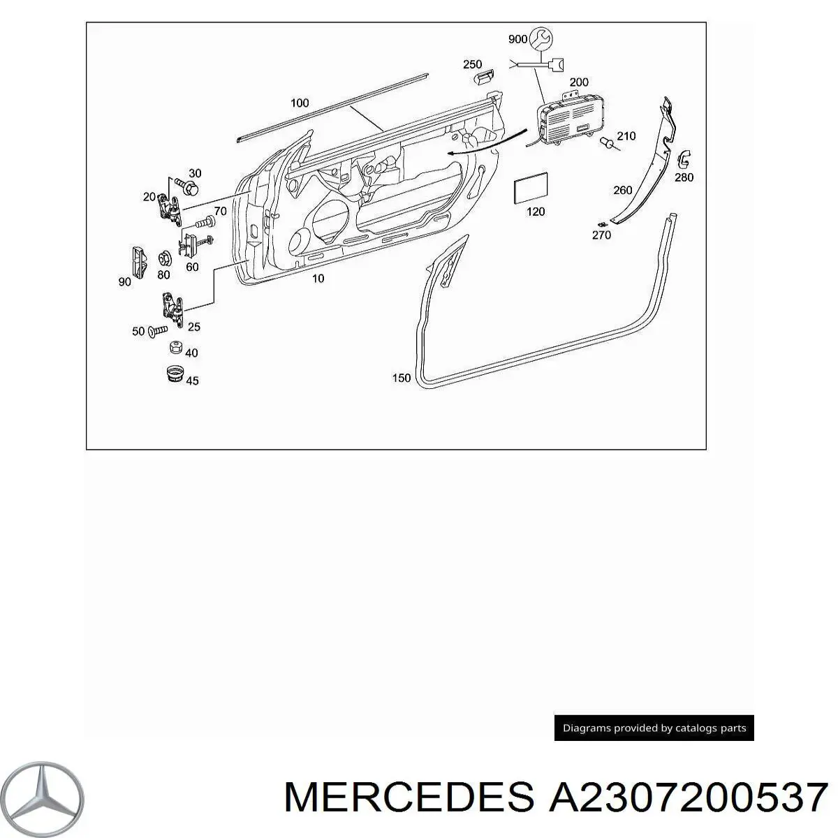 A2307200537 Mercedes Петля передніх дверей, лівою