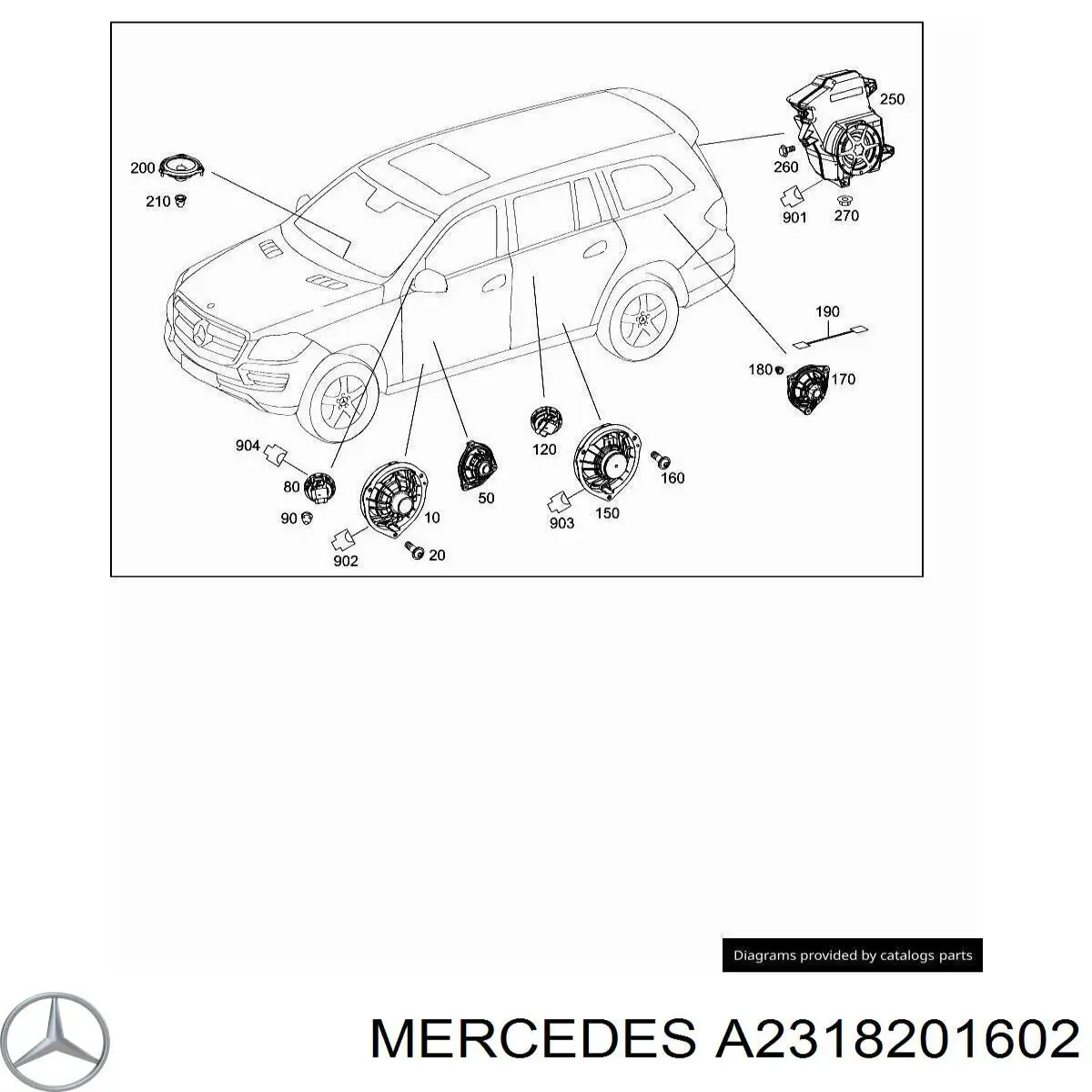 A2318201602 Mercedes Динамік передньої двері