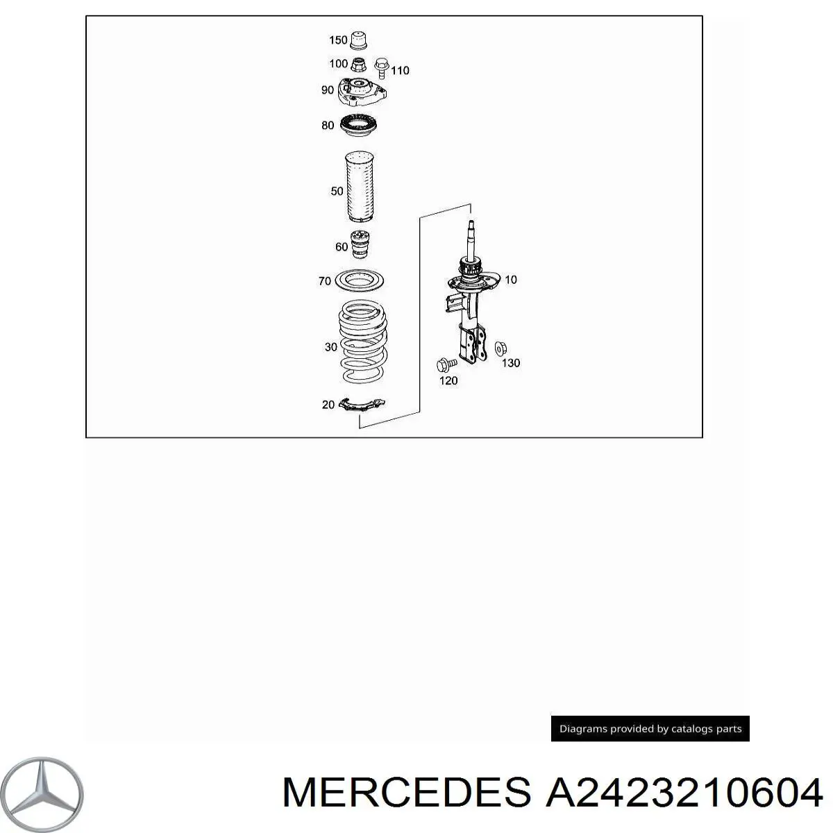 Пружина передня Mercedes A2423210604 ціна, від 56.94 USD
