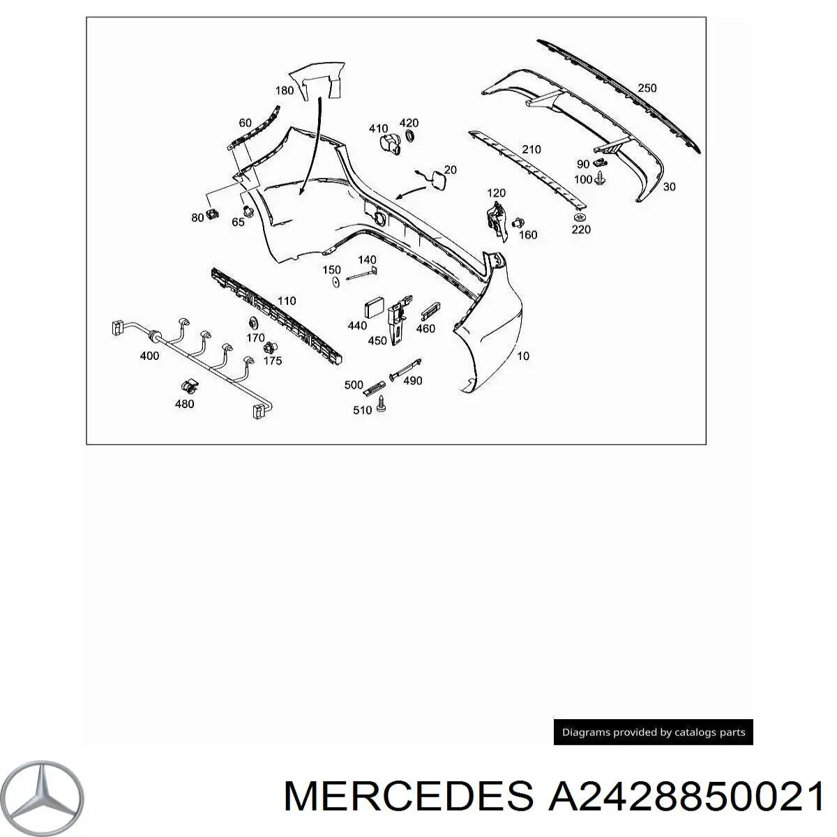 A2428850021 Mercedes Накладка бампера заднього
