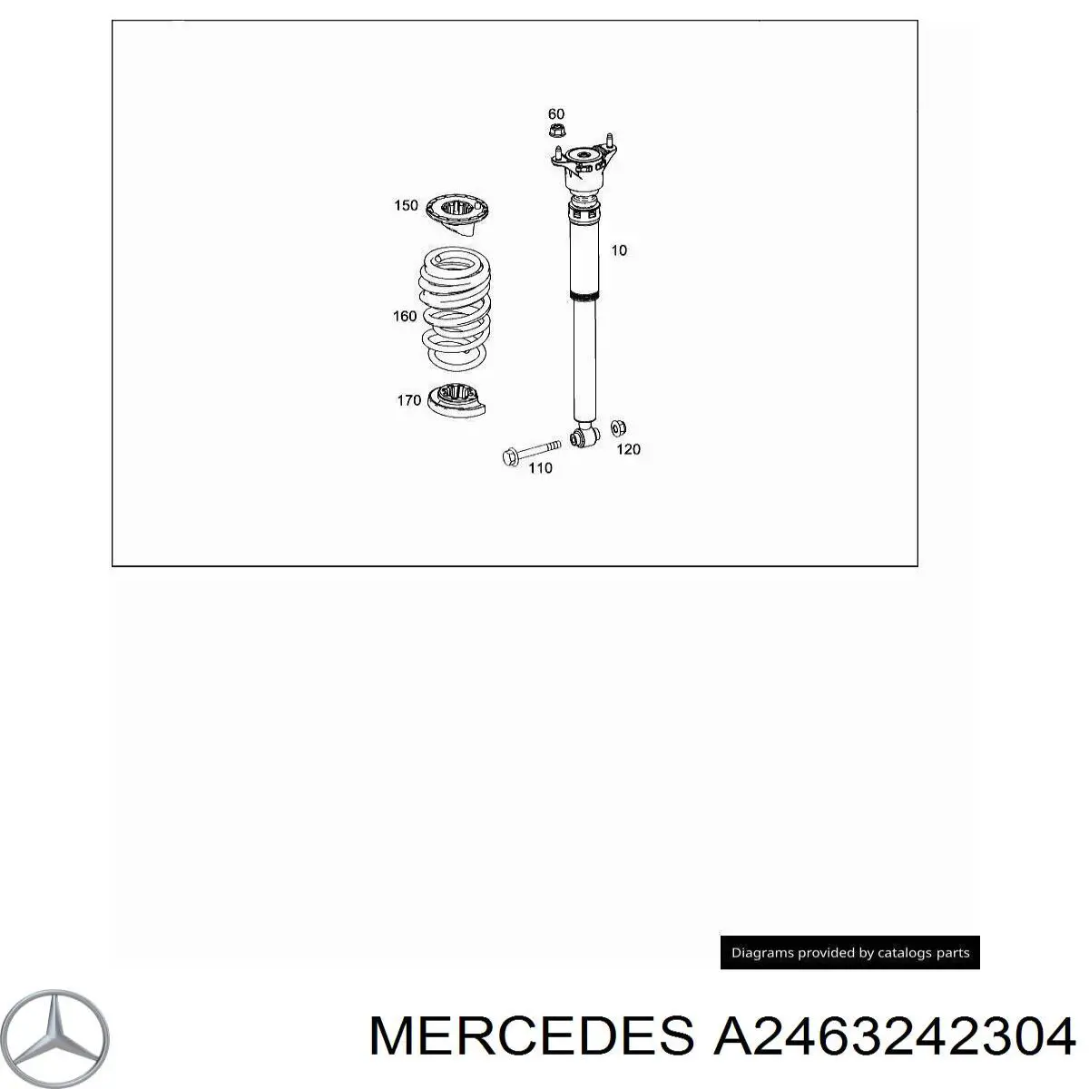 Пружина задня Mercedes A2463242304 ціна, від 34.47 USD