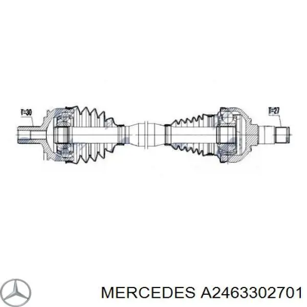 A2463302701 Mercedes Привід лівий