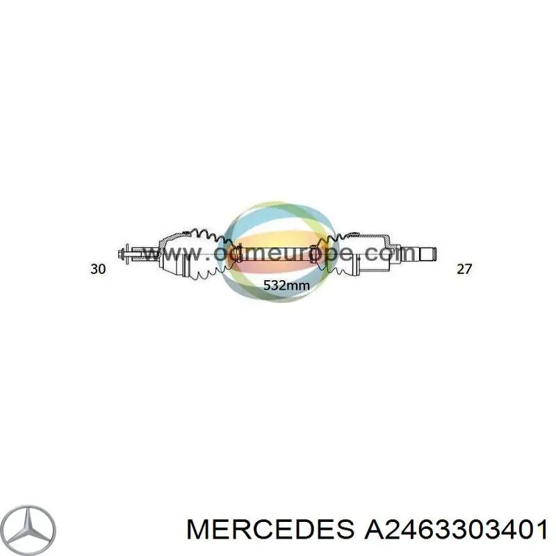 Купити A2463303401 Mercedes Пильник шарніра приводу