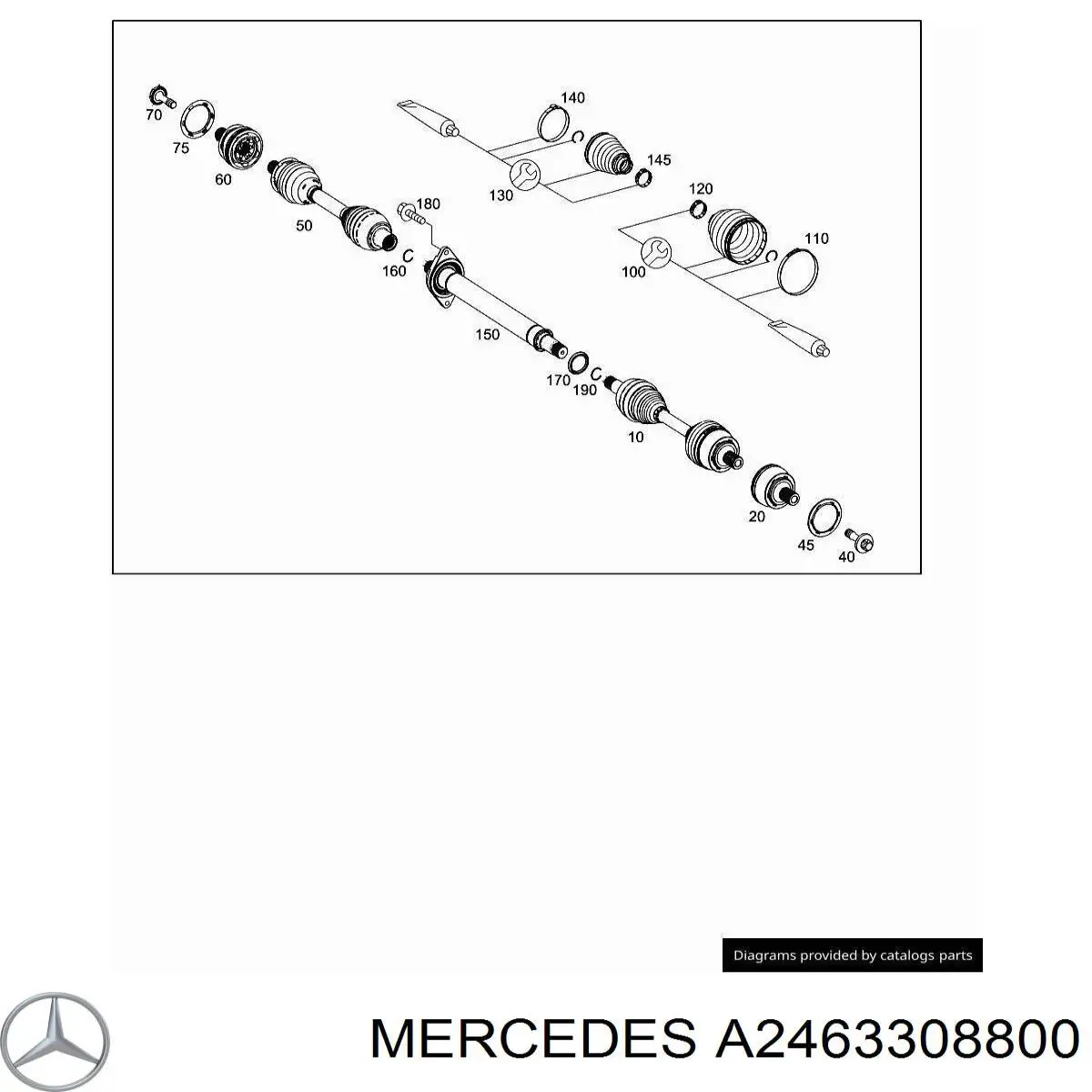 Привід передній лівий Mercedes A2463308800 ціна, від 111.03 USD