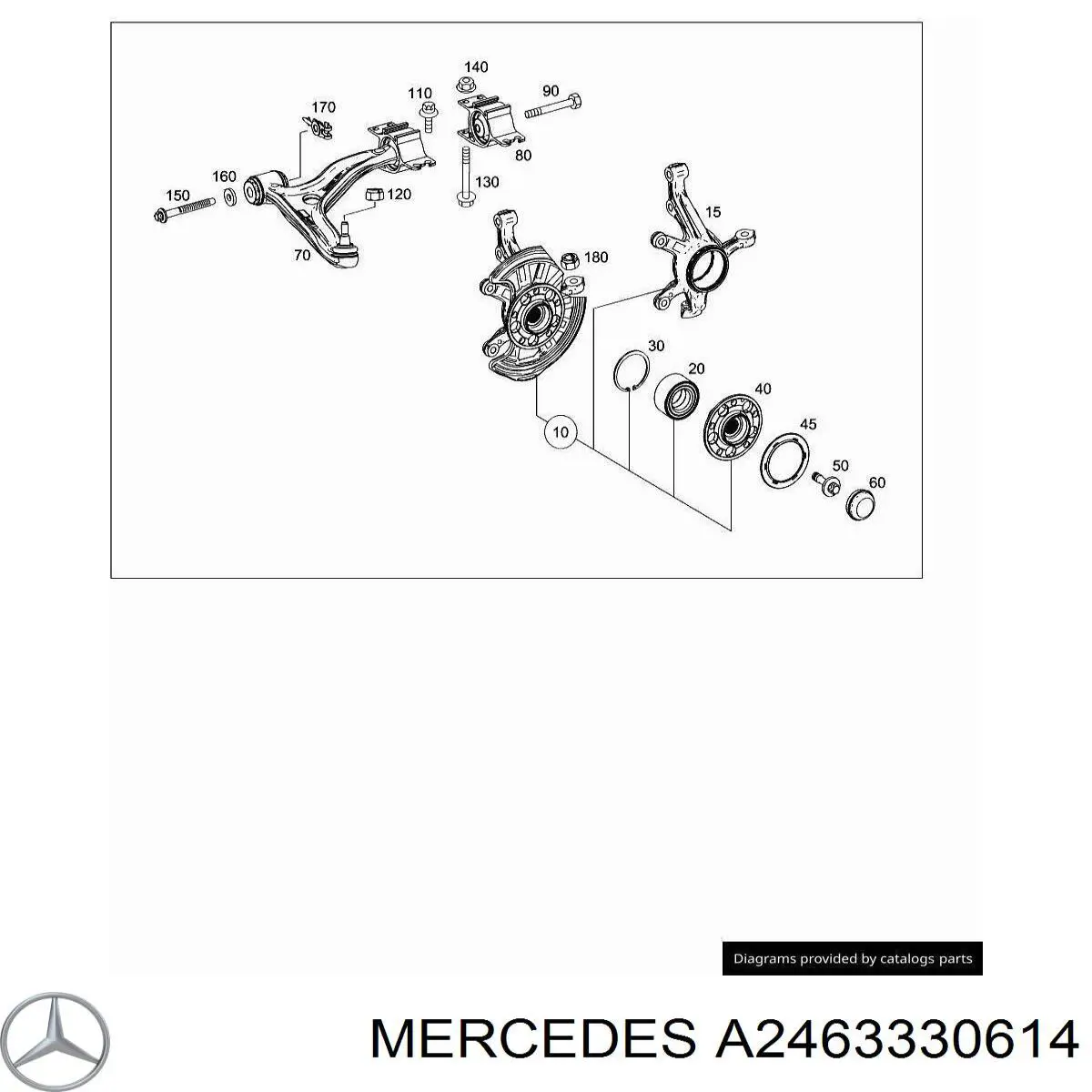 Сайлентблок нижнього важеля передньої підвіски Mercedes A2463330614 ціна, від 32.35 USD