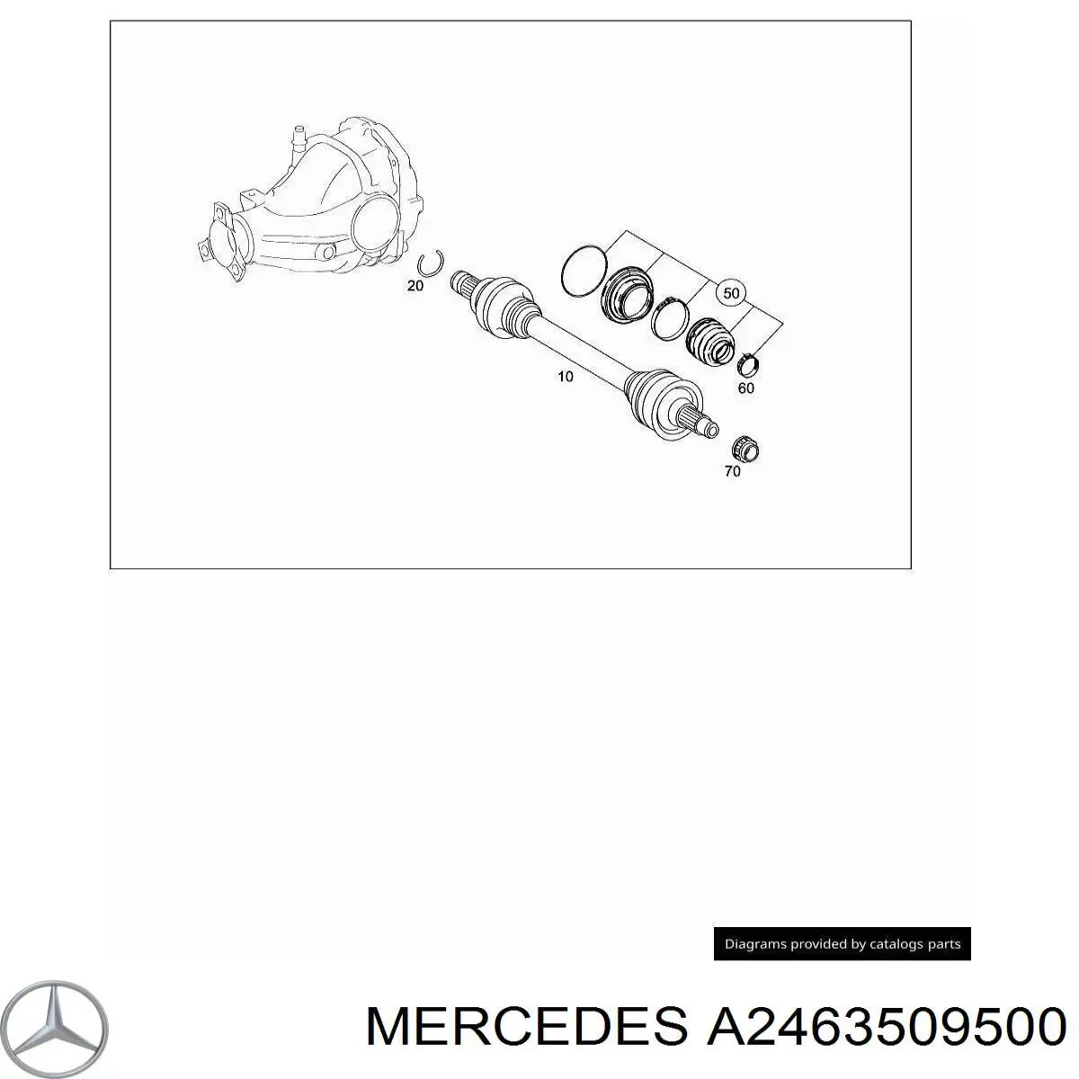 A2463509500 Mercedes Піввісь задня, ліва