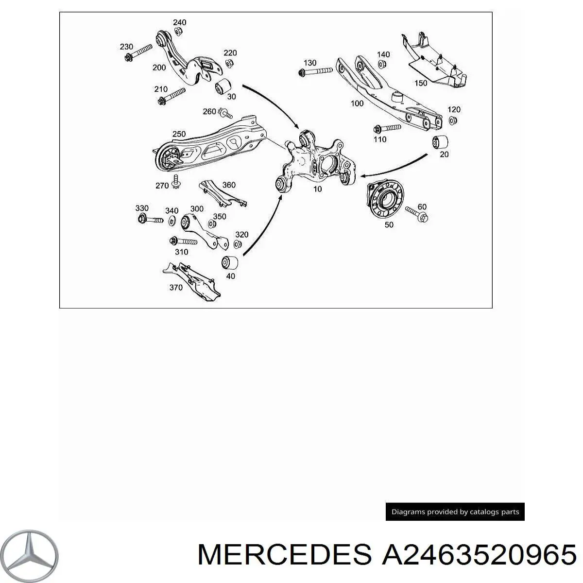 Сайлентблок заднього поперечного важеля, зовнішній Mercedes A2463520965 ціна, від 7.78 USD