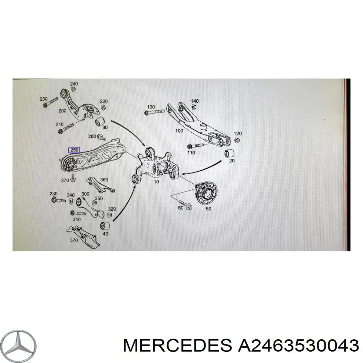 Сайлентблок заднього поздовжнього важеля, передній Mercedes A2463530043 ціна, від 14.30 USD